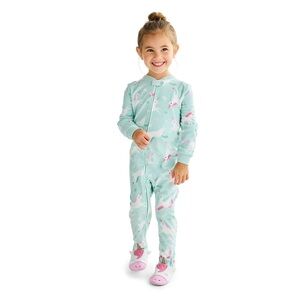 Carter’s Fleece Sleeper Footed Pajamas Unicorn Mint Green Pink 4T NWT